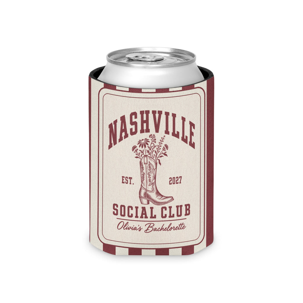 Nashville Social Club striped can cooler, Chili
