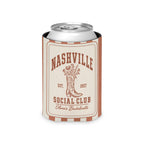 Nashville Social Club striped can cooler, Terracotta