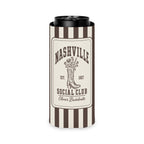 Nashville Social Club slim can cooler for tall seltzer cans, Espresso