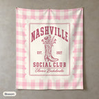 Nashville Social Club gingham scallop wall tapestry, Blossom