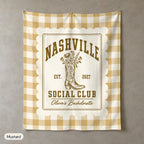Nashville Social Club gingham scallop wall tapestry, Mustard