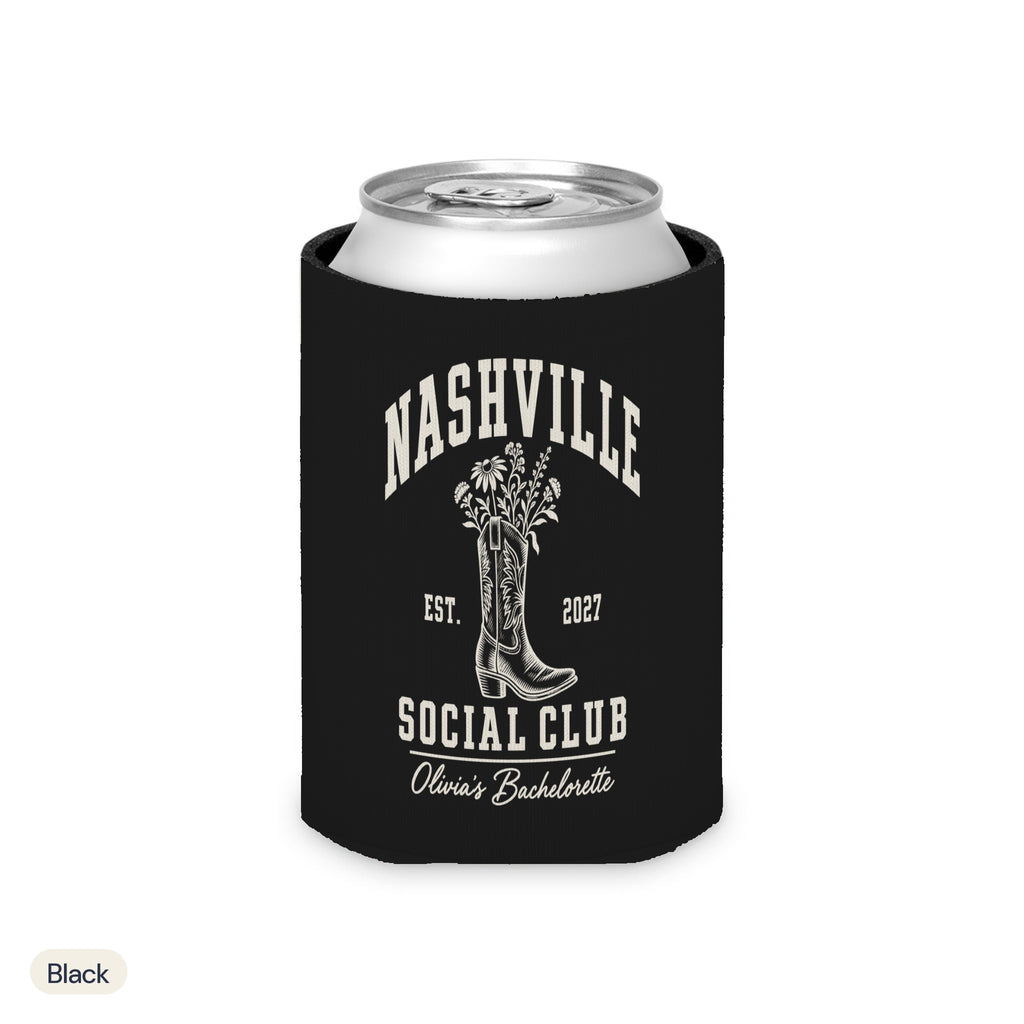 Nashville Social Club solid can cooler, Regular, Black