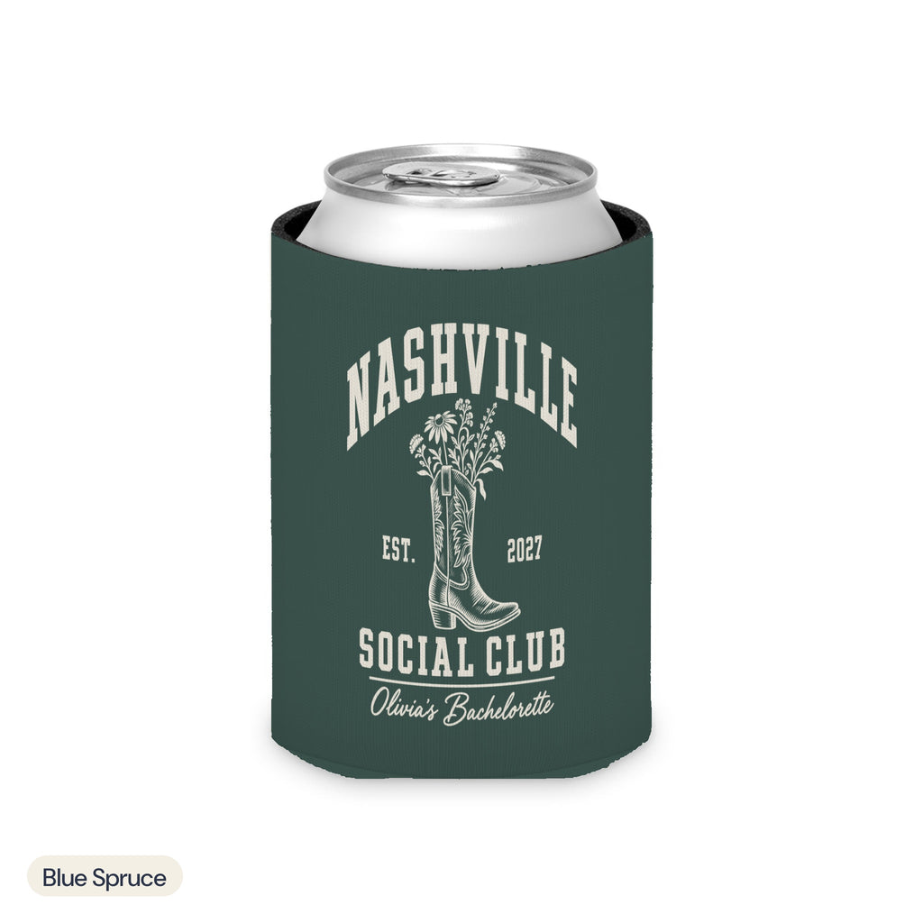 Nashville Social Club solid can cooler, Regular, Blue Spruce