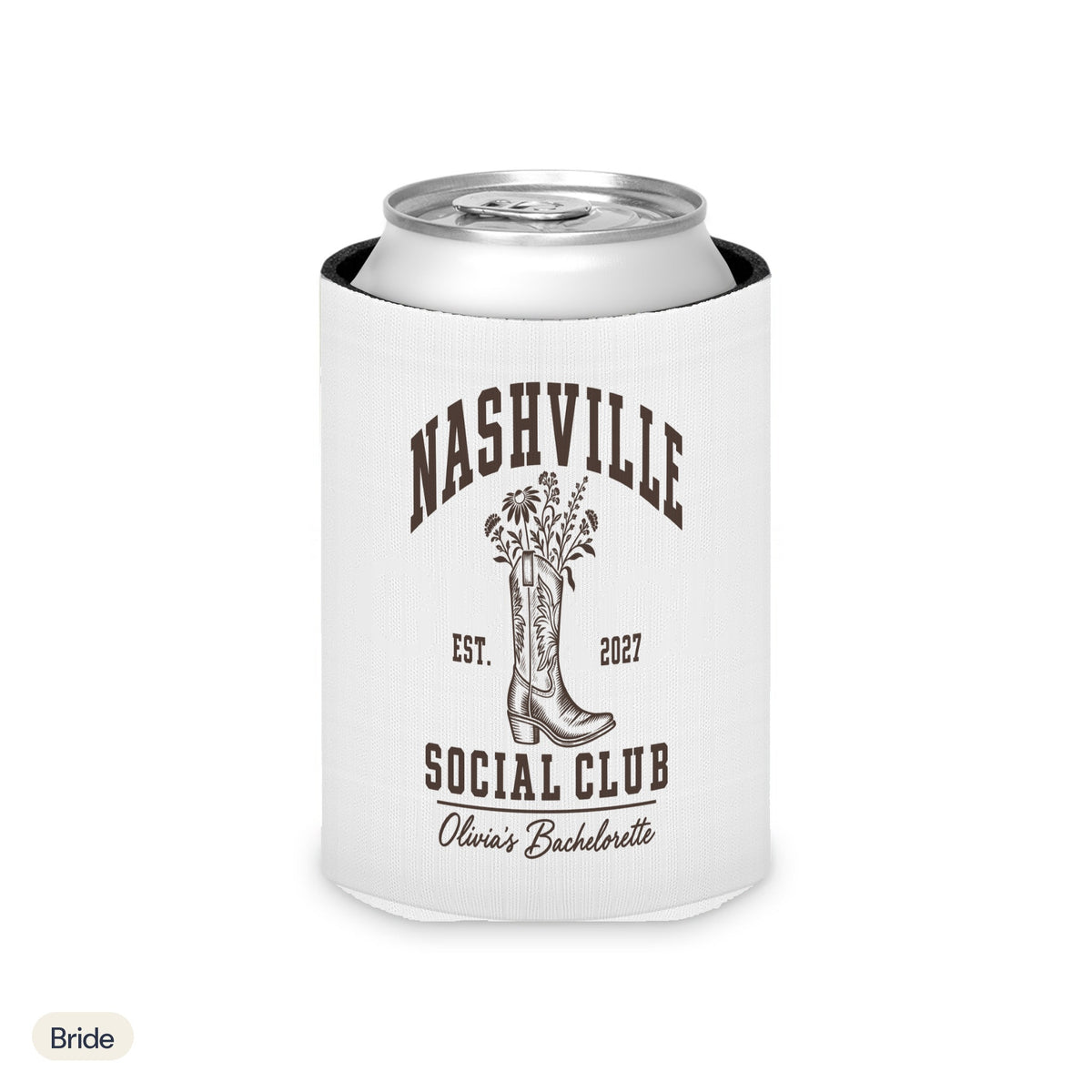 Nashville Social Club solid can cooler, Regular, Bride