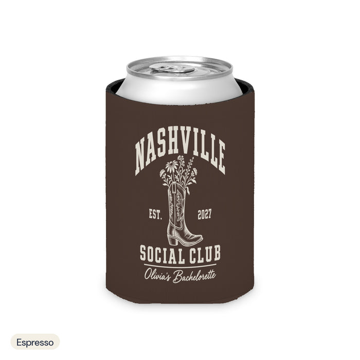 Nashville Social Club solid can cooler, Regular, Espresso