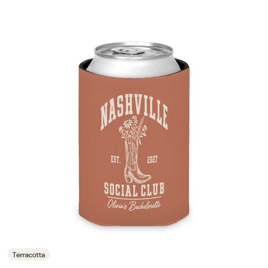 Nashville Social Club solid can cooler, Regular, Terracotta