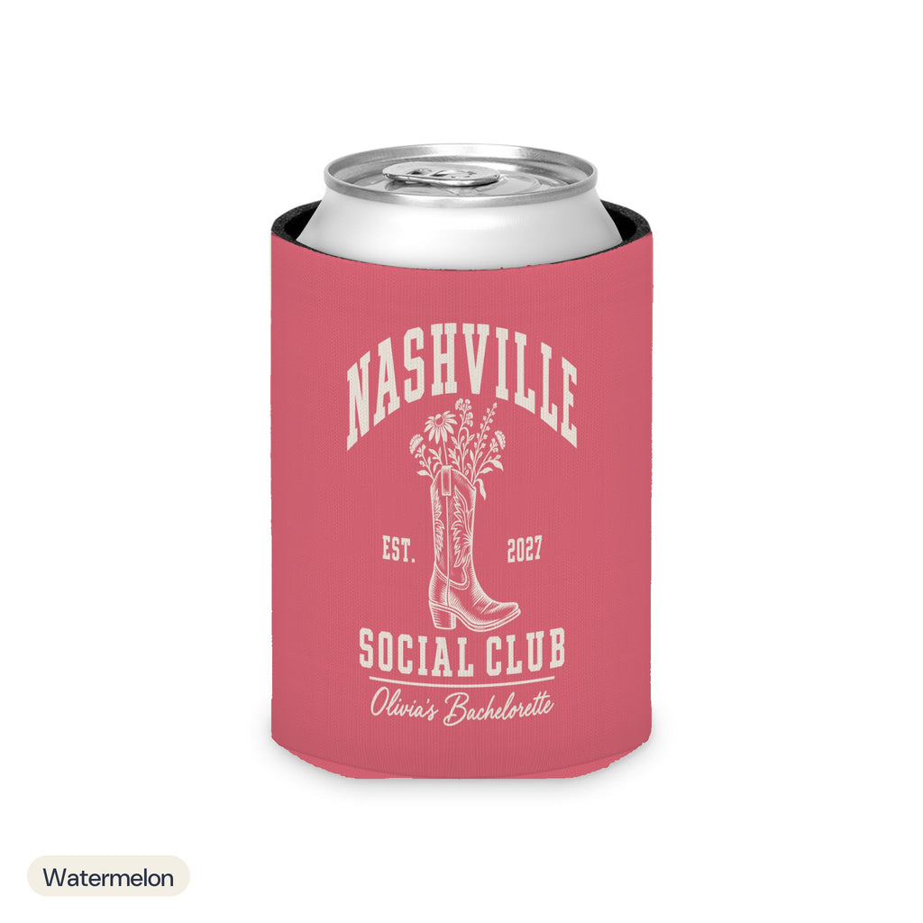 Nashville Social Club solid can cooler, Regular, Watermelon