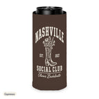 Nashville Social Club solid can cooler, Slim, Espresso