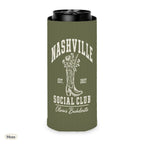 Nashville Social Club solid can cooler, Slim, Moss