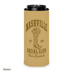 Nashville Social Club solid can cooler, Slim, Mustard