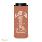Nashville Social Club solid can cooler, Slim, Terracotta