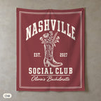 Nashville Social Club solid wall tapestry, Chili