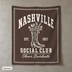 Nashville Social Club solid wall tapestry, Espresso