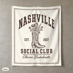 Nashville Social Club solid wall tapestry, Ivory