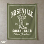 Nashville Social Club solid wall tapestry, Moss