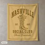 Nashville Social Club solid wall tapestry, Mustard