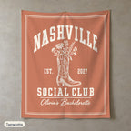 Nashville Social Club solid wall tapestry, Terracotta