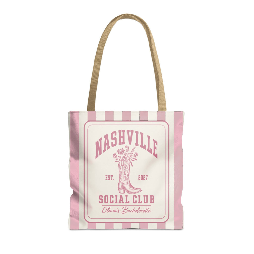 Nashville Social Club striped tote bag, Blossom