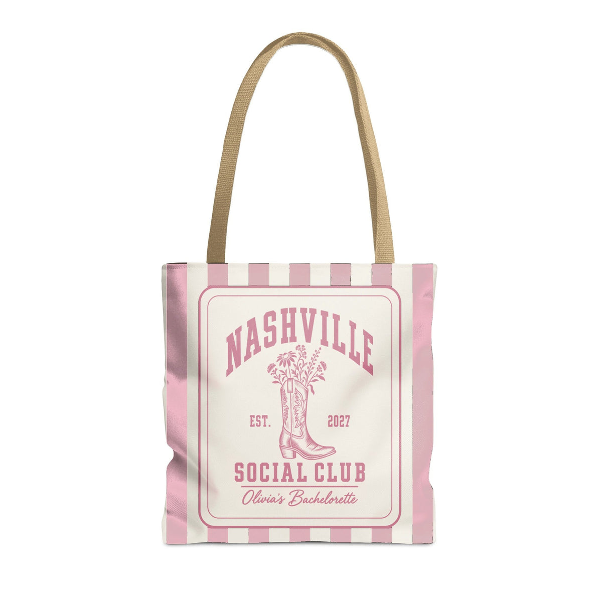 Nashville Social Club striped tote bag, Blossom