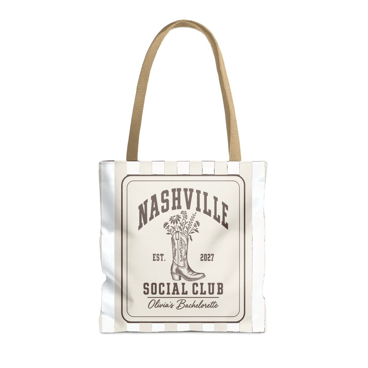 Nashville Social Club striped tote bag, Bride