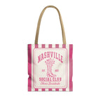 Nashville Social Club striped tote bag, Crunchberry