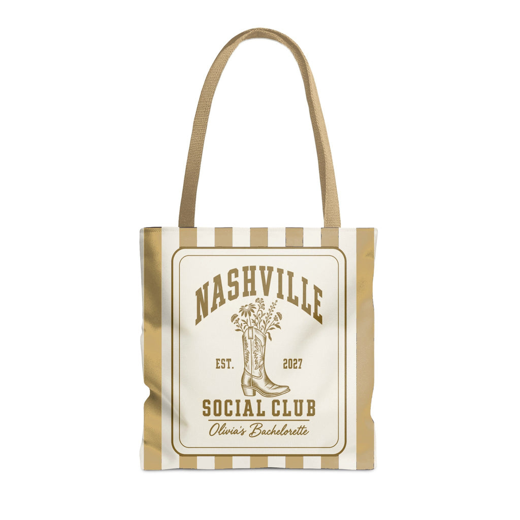 Nashville Social Club striped tote bag, Mustard