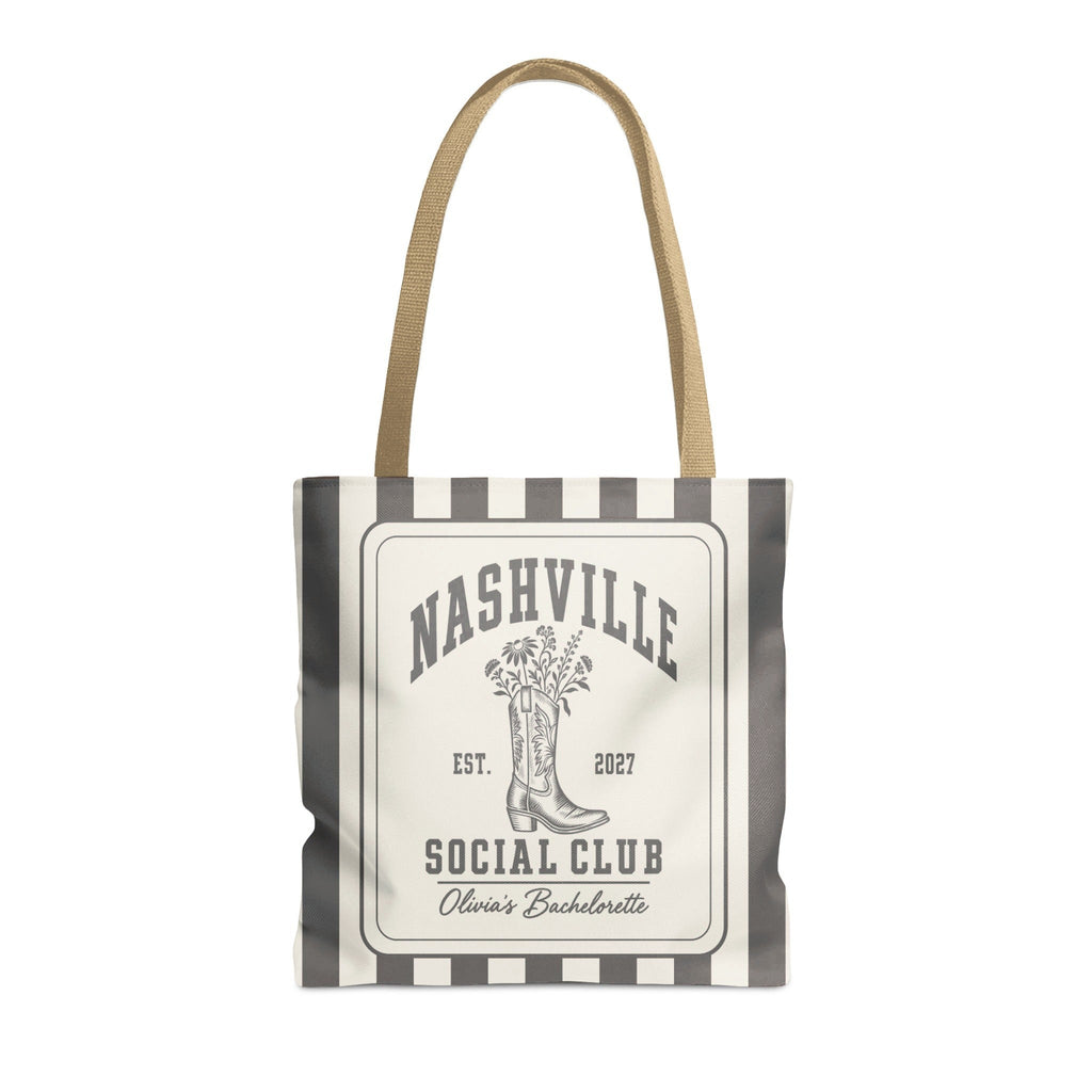 Nashville Social Club striped tote bag, Pepper