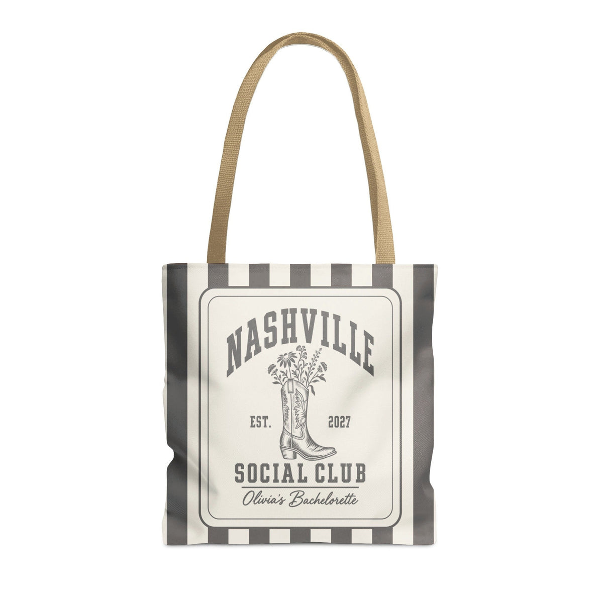 Nashville Social Club striped tote bag, Pepper