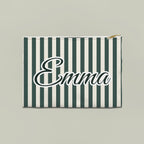 Striped custom name pouch, Large, Blue Spruce stripes