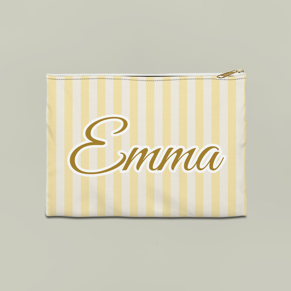 Last Toast On The Coast name pouch, Large, Butter stripes