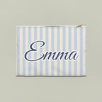 Last Toast On The Coast name pouch, Large, Chambray stripes