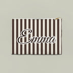 Striped custom name pouch, Large, Espresso stripes