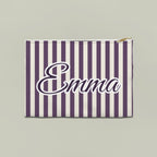 Striped custom name pouch, Large, Grape stripes