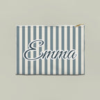 Striped custom name pouch, Large, Ice Blue stripes