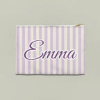 Last Toast On The Coast name pouch, Large, Orchid stripes