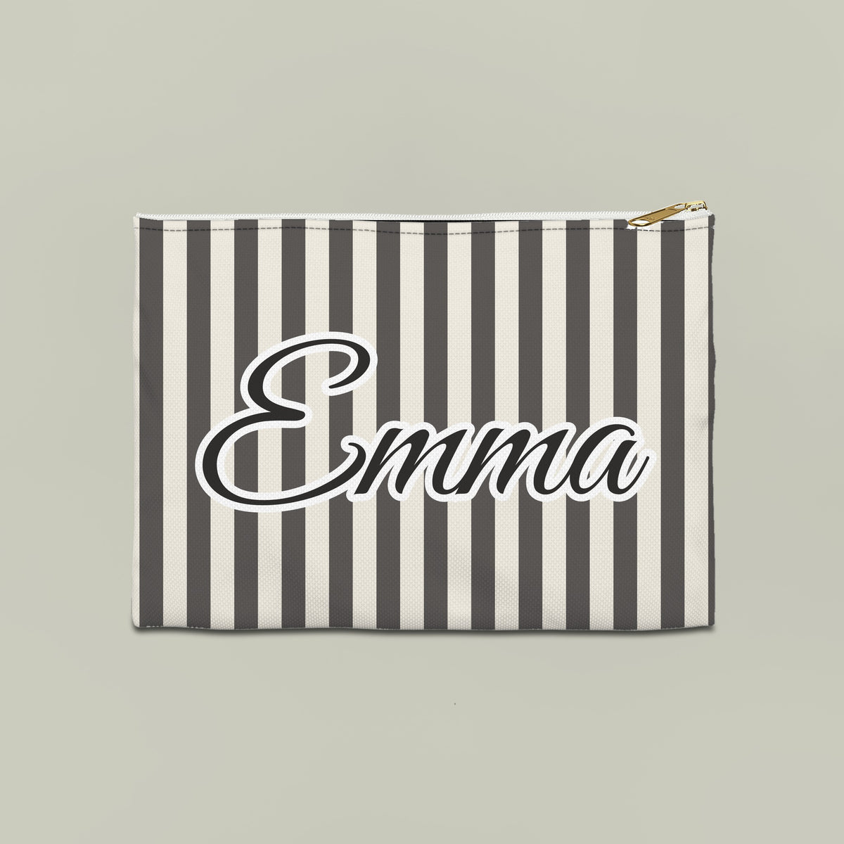 Last Toast On The Coast name pouch, Large, Pepper stripes
