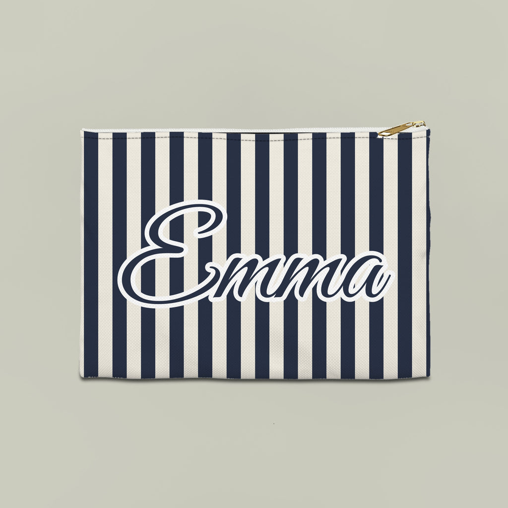 Last Toast On The Coast name pouch, Large, True Navy stripes