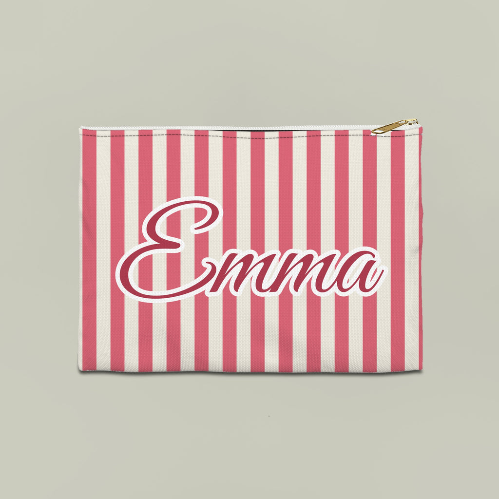 Last Toast On The Coast name pouch, Large, Watermelon stripes