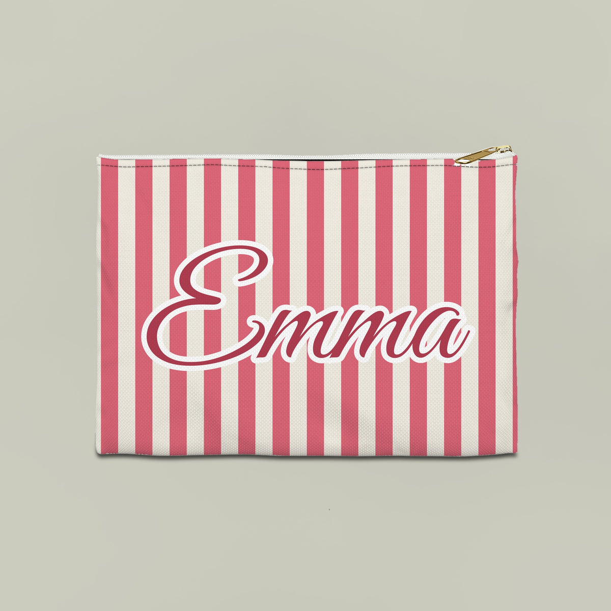 Last Toast On The Coast name pouch, Large, Watermelon stripes