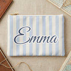Last Toast On The Coast name pouch, Small, Chambray stripes