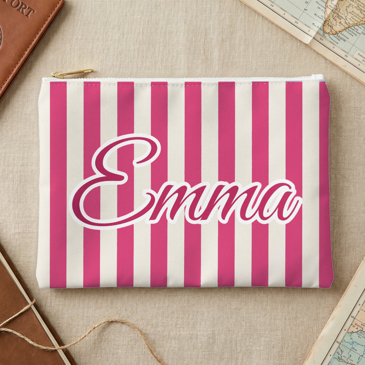Last Toast On The Coast name pouch, Small, Crunchberry stripes