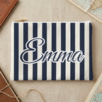 Last Toast On The Coast name pouch, Small, True Navy stripes