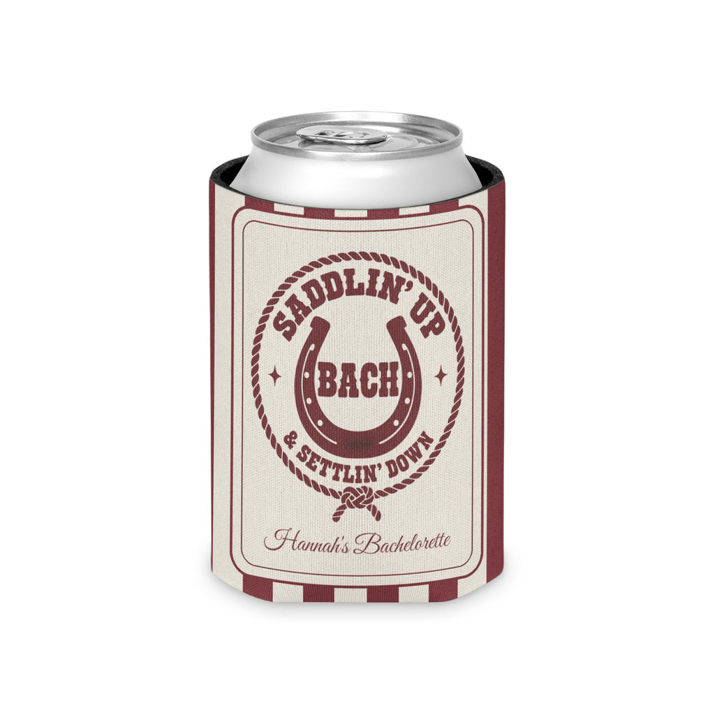 Saddlin' Up & Settlin' Down striped can cooler, Chili