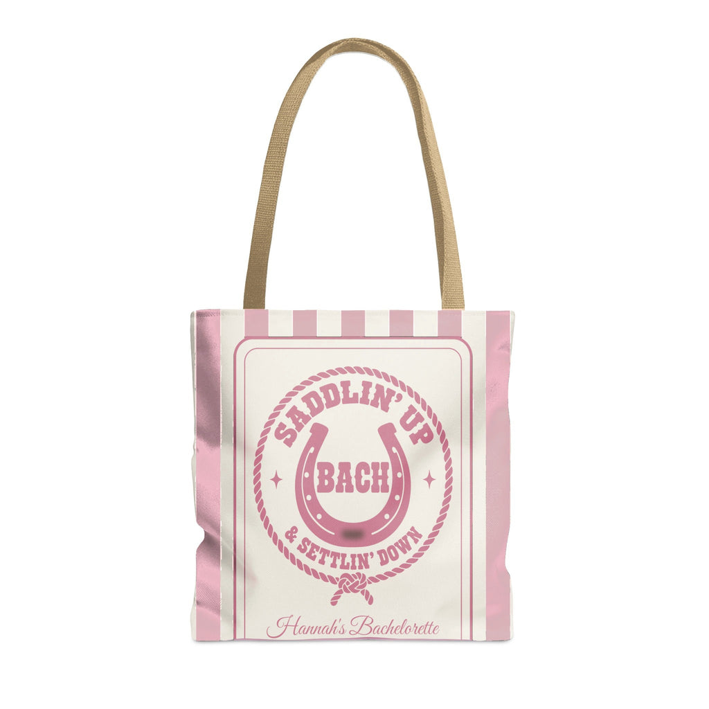 Saddlin' Up & Settlin' Down striped tote bag, Blossom