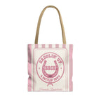 Saddlin' Up & Settlin' Down striped tote bag, Blossom