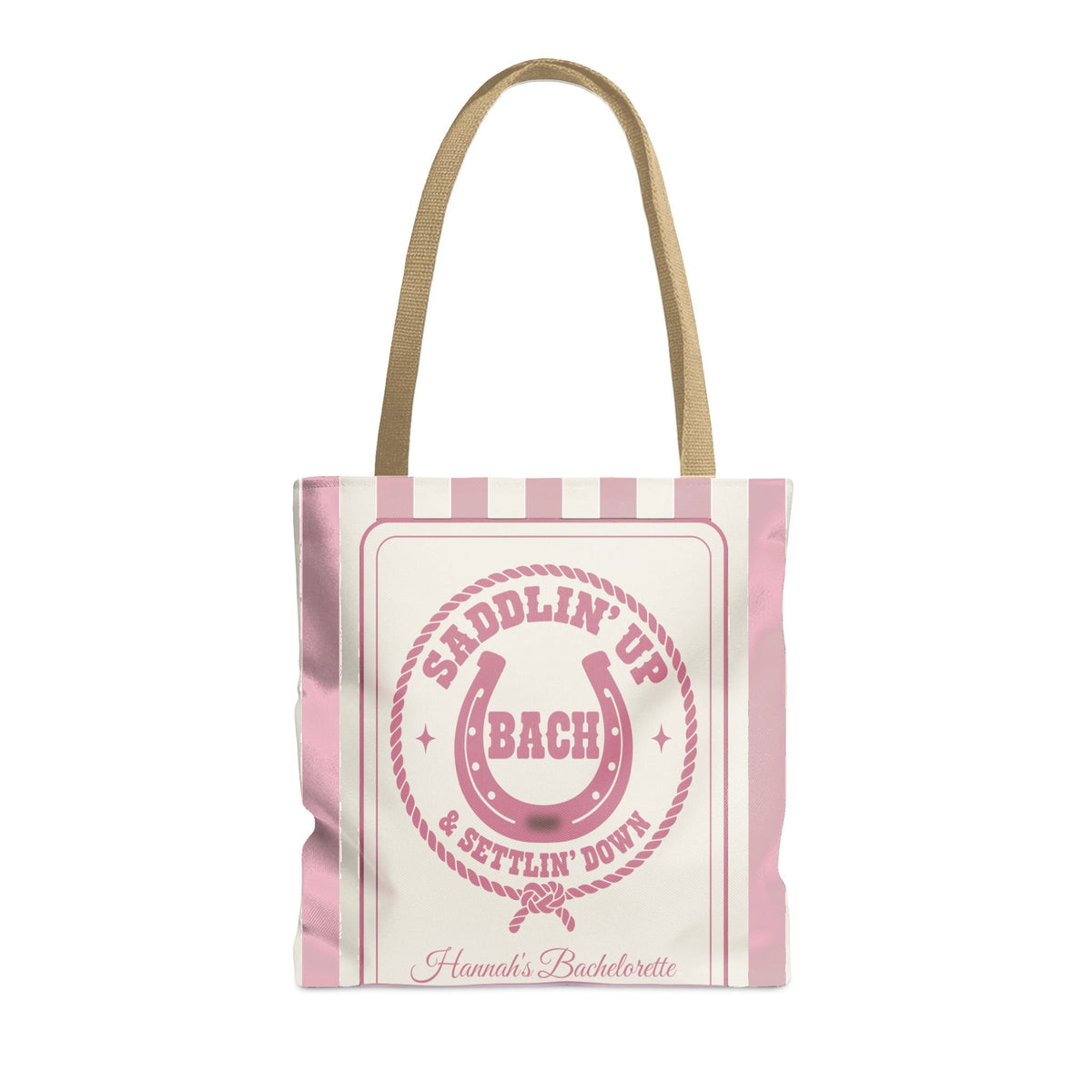 Saddlin' Up & Settlin' Down striped tote bag, Blossom
