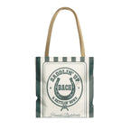 Saddlin' Up & Settlin' Down striped tote bag, Blue Spruce