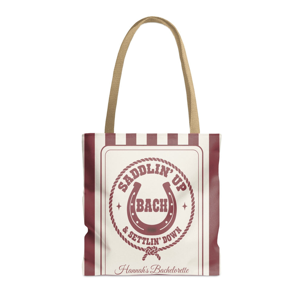 Saddlin' Up & Settlin' Down striped tote bag, Chili