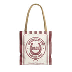 Saddlin' Up & Settlin' Down striped tote bag, Chili