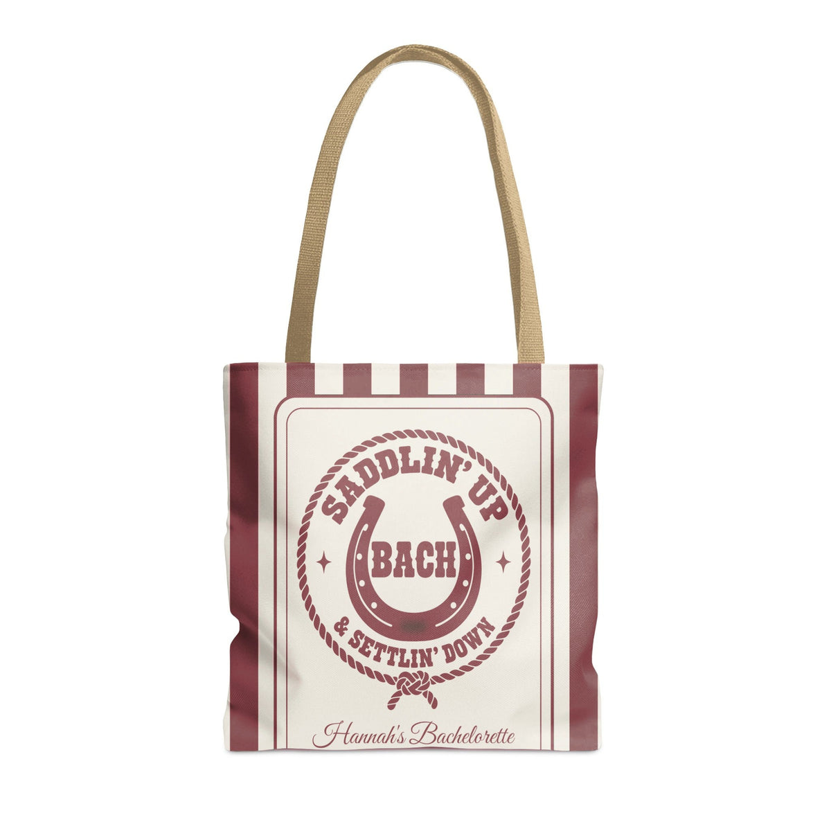 Saddlin' Up & Settlin' Down striped tote bag, Chili